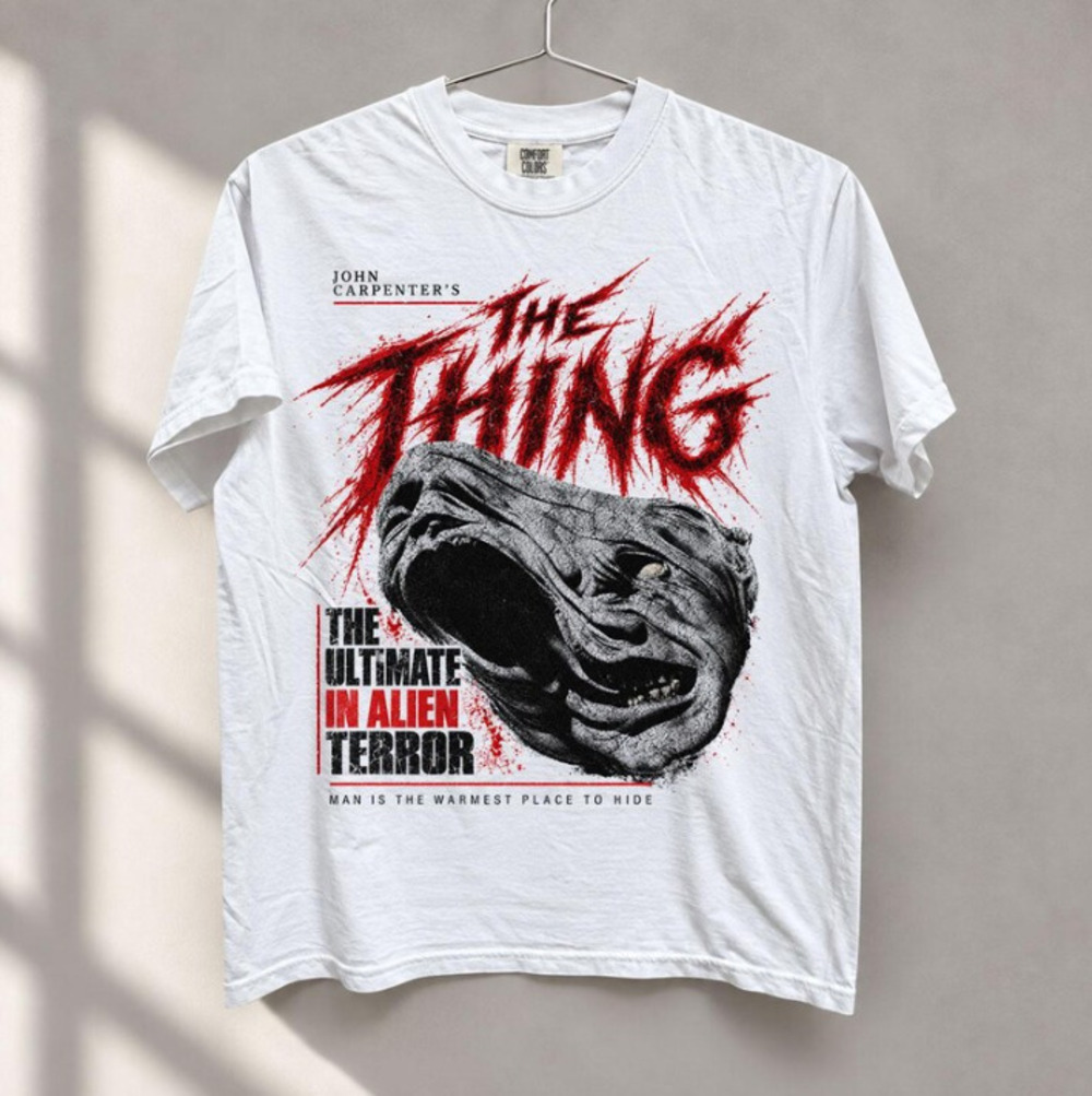 The Thing Comfort Color T-Shirt, 80s Alien Horror Movie Graphic Tee